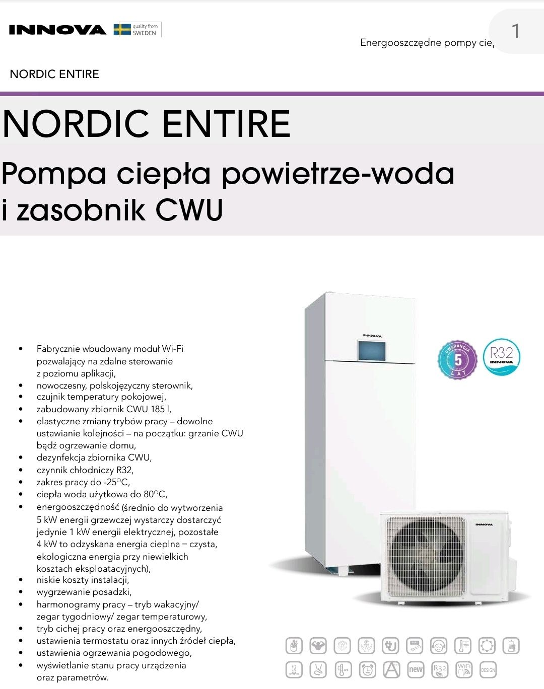 Szwedzka pompa ciepła z dofinansowaniem Innova Nordic all in one 6kW