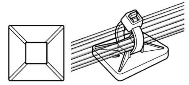 Base auto-adesiva para abraçadeiras