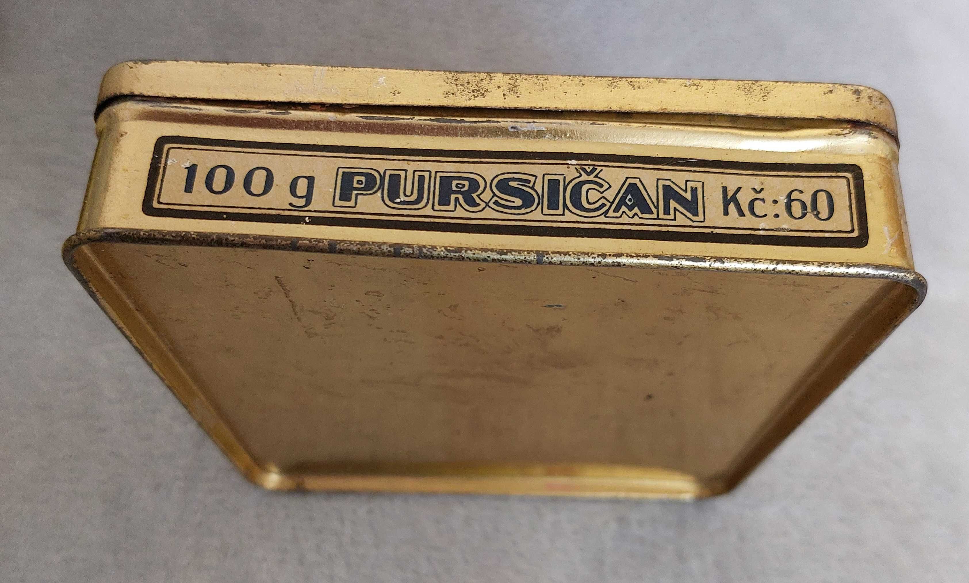 vintage metalowa puszka, pudełko z Czechosłowacji