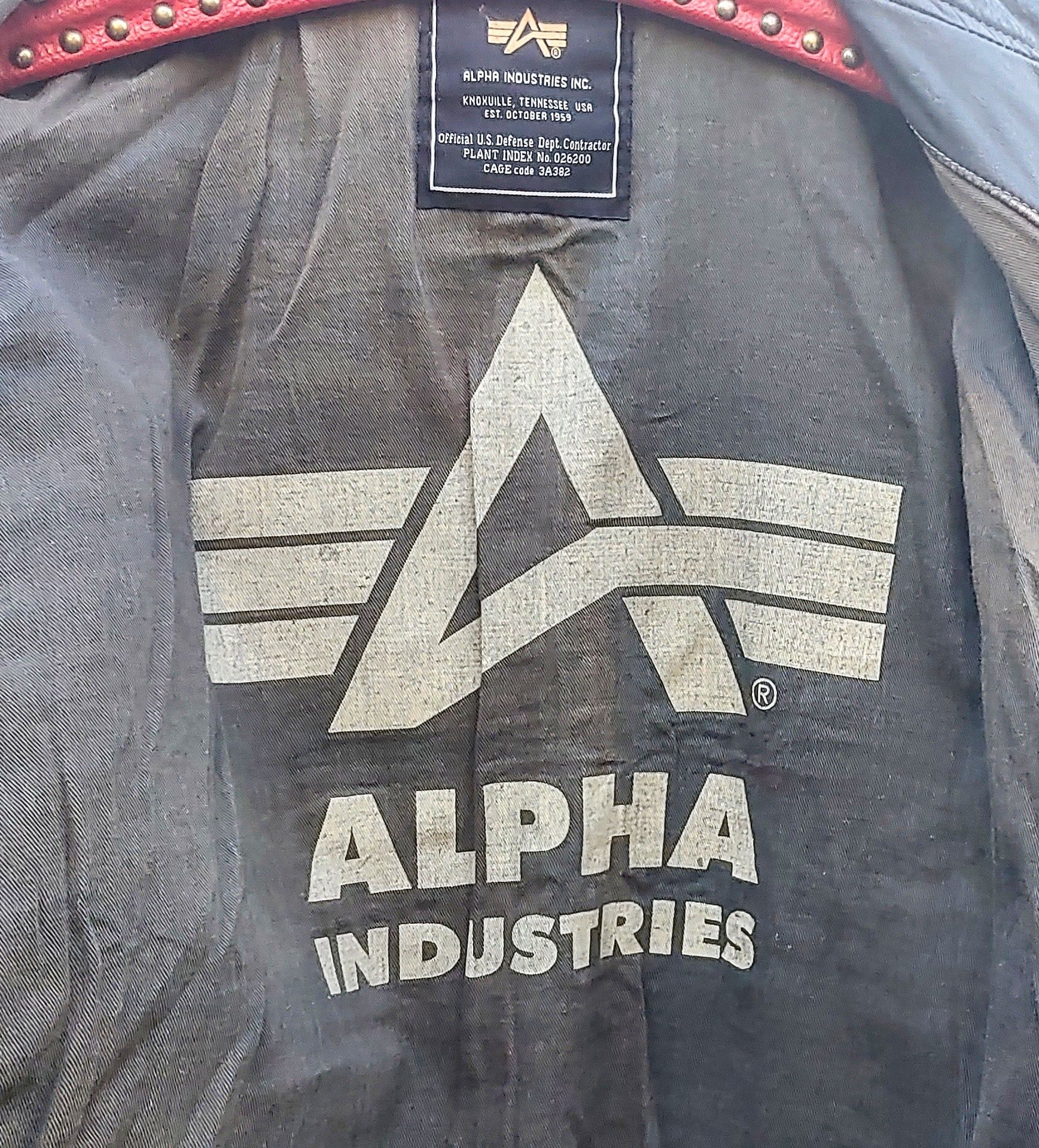 Кожаный бомбер байкерская куртка Alpha Industries size XL