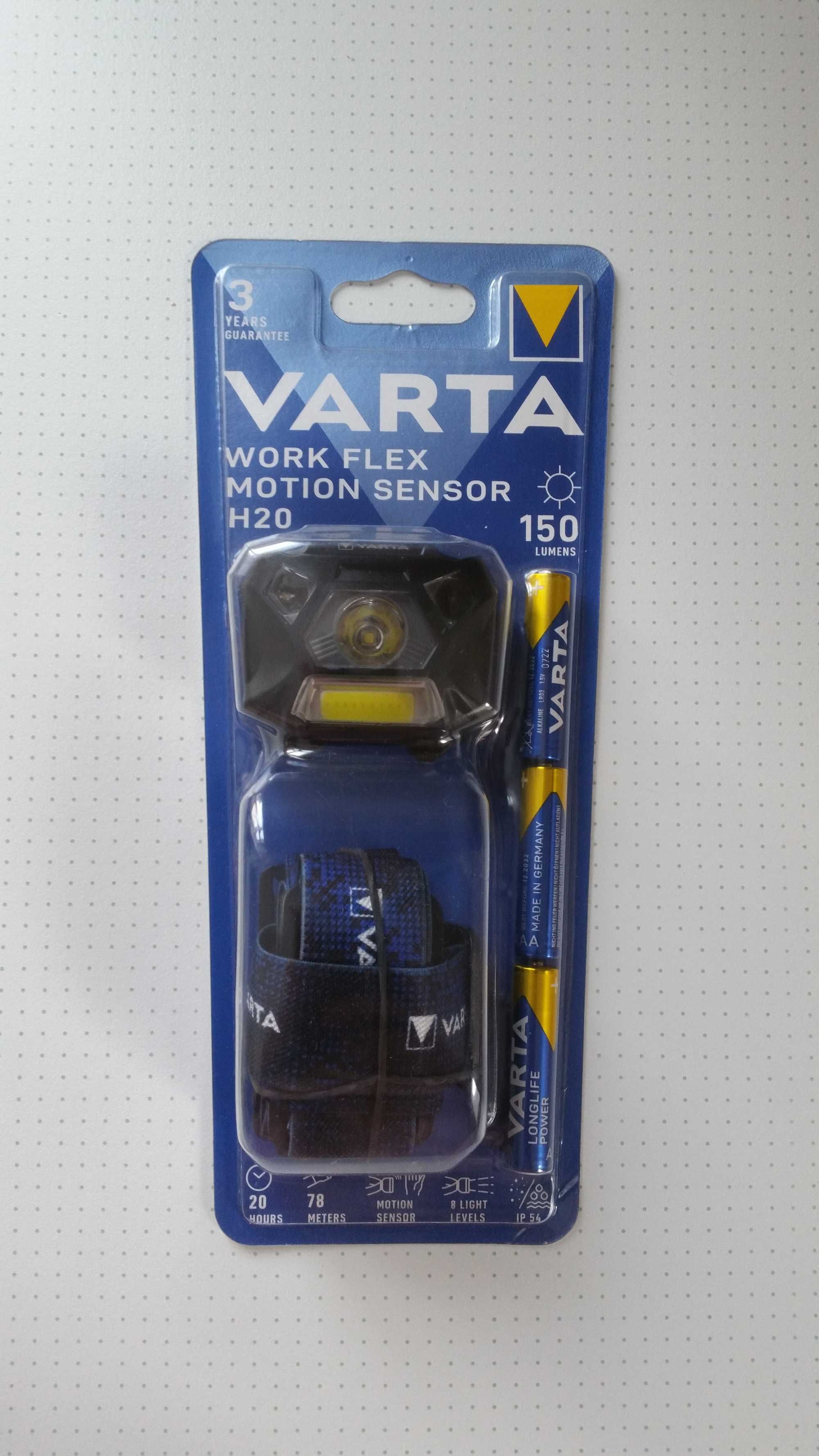 Налобний ліхтар Varta Work Flex Motion Sensor H20 з датчиком руху