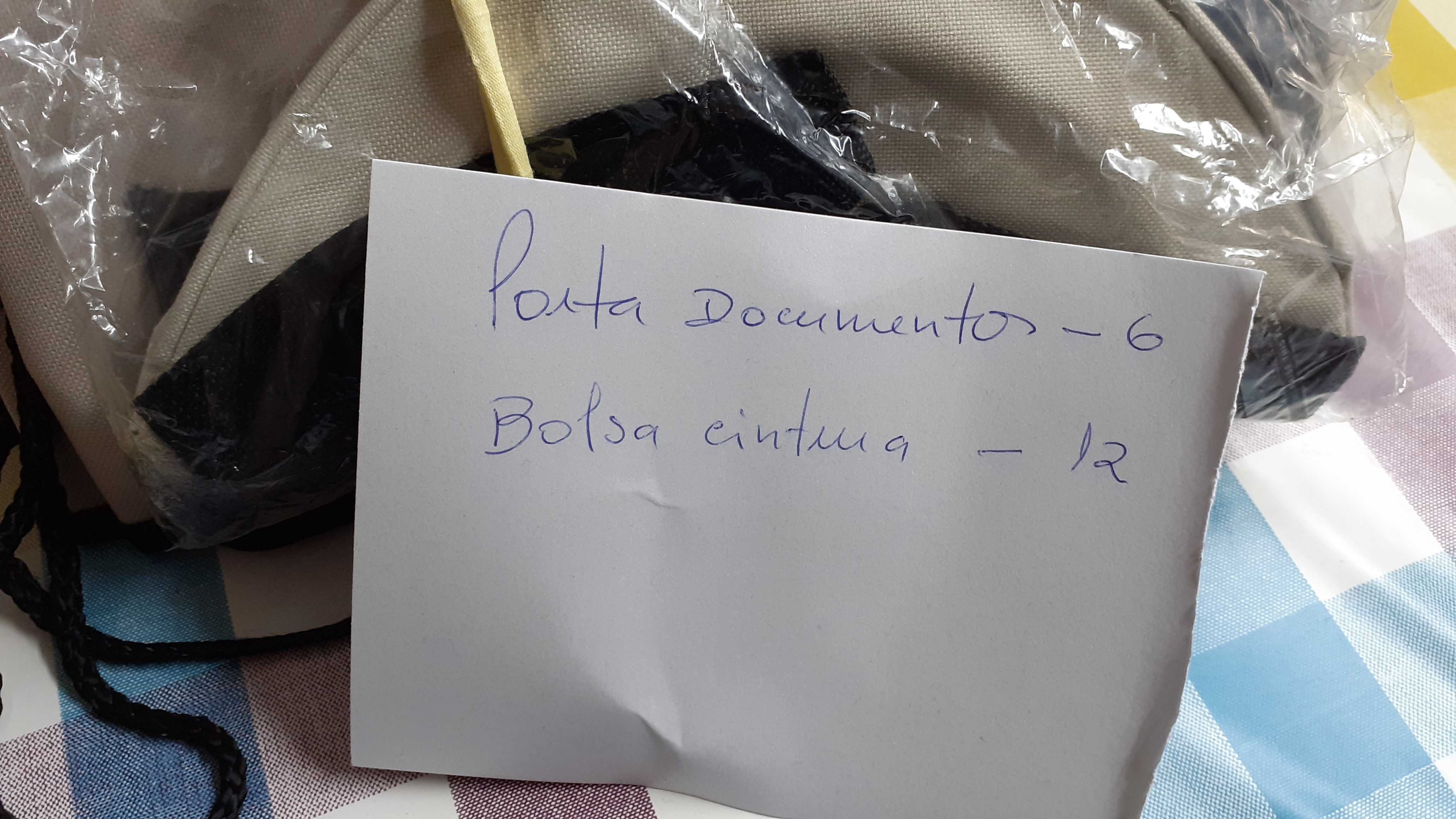 12 Bolsas Cintura + 6 Porta Documentos (totalmente novos)