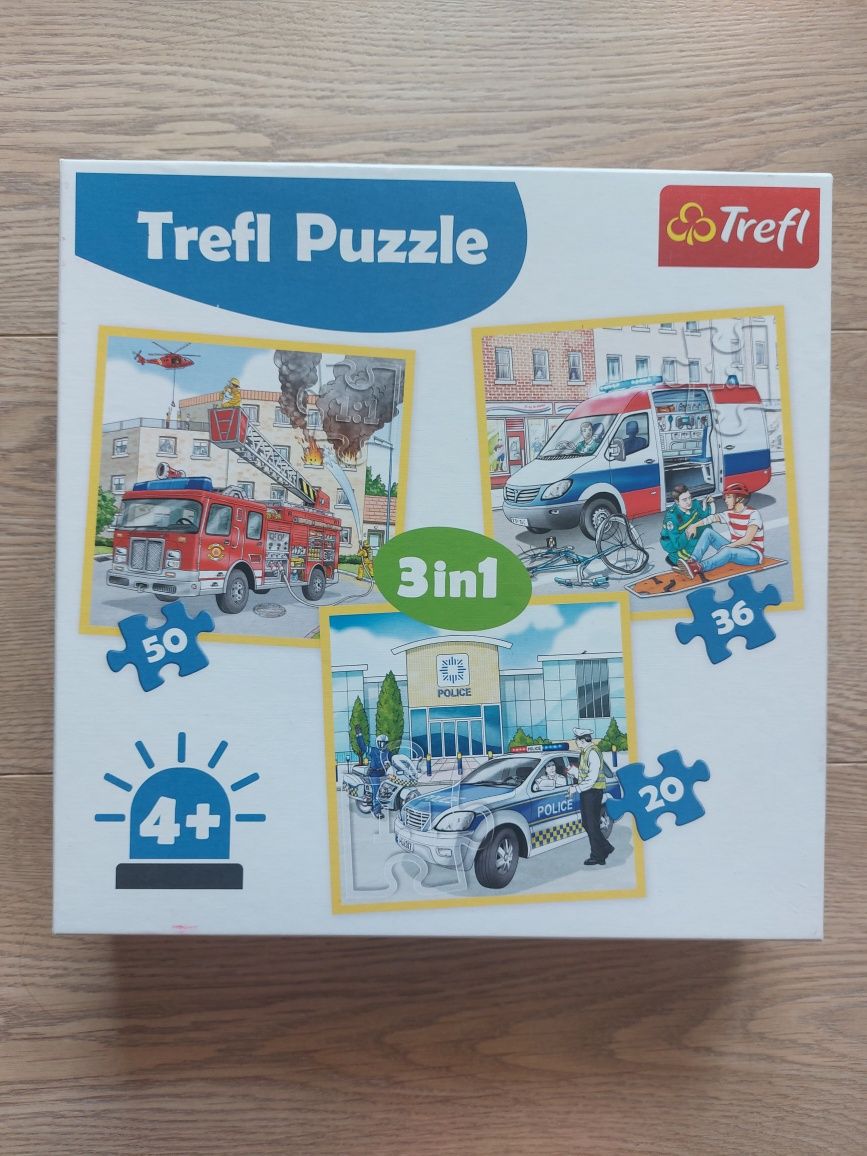 TREFL puzzle 3w1 policja straż pożarna pogotowie