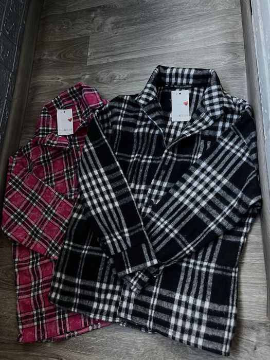 АКЦИЯ!!Кашемировая рубашка в клетку !Осталась только черно-белая!