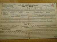 Karta rejestracyjna zdrowia Niemcy 1945 r.  Opoczno