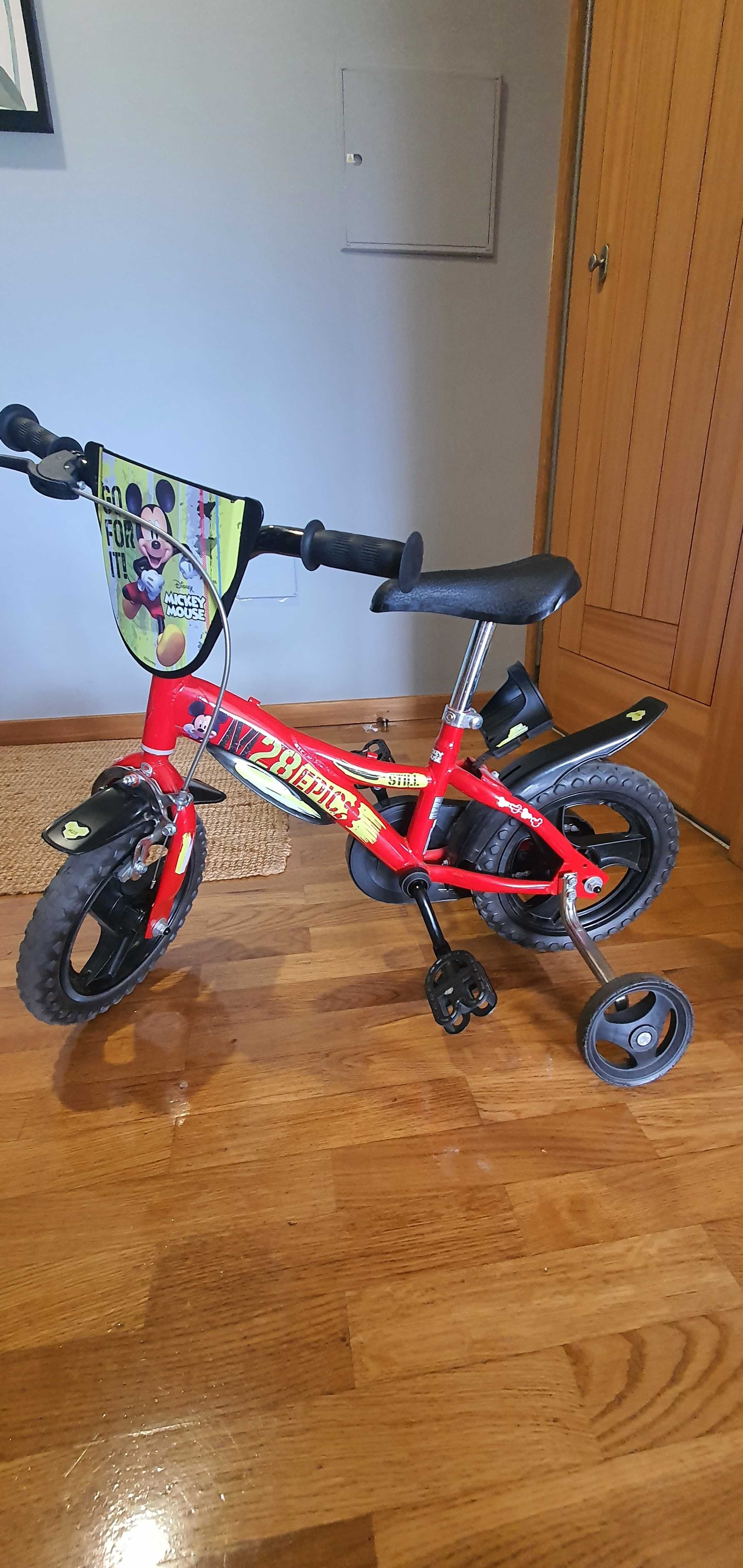 Bicicleta Criança Mickey Mouse 12 Polegadas 3-5 Anos. (Semi-nova).