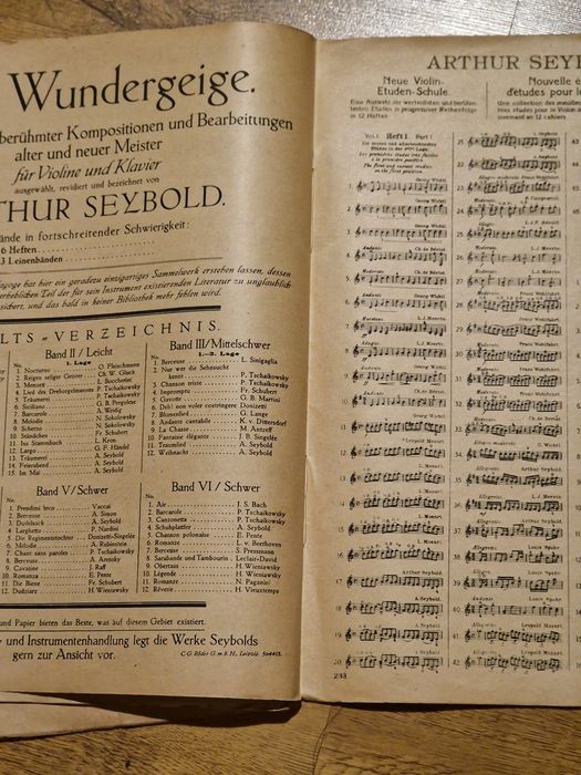 Zapis nutowy skrzypce Arthur Seybold Lipsk