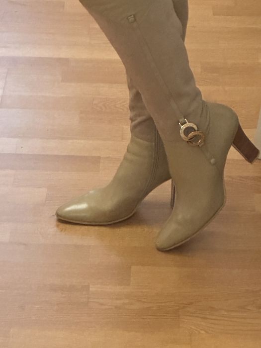 Італійські сапожки  натуральна шкіра + натуральна замша
