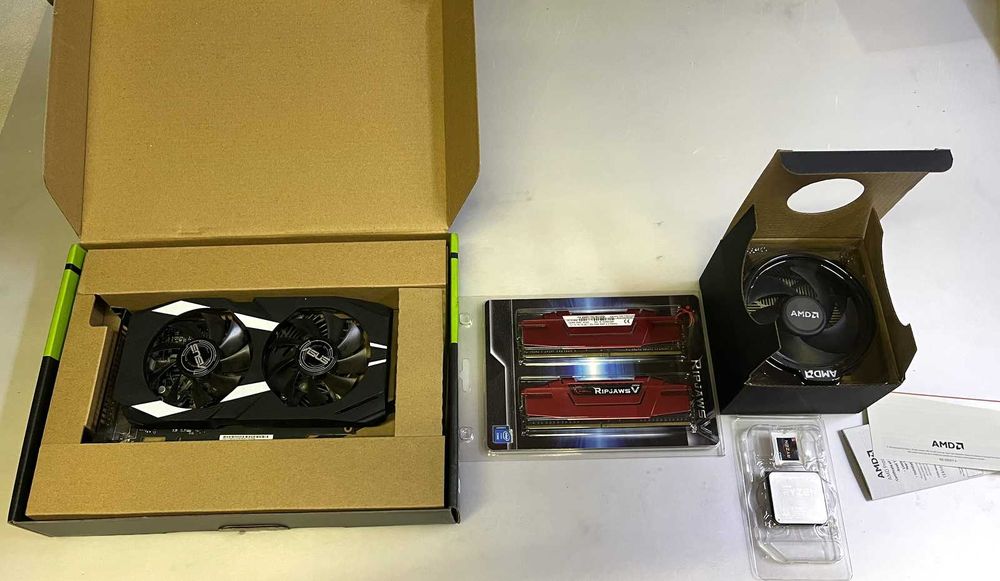 Karta ASUS GTX1650 , AMD RYZEN3 1200, DDR4 2x4 części z komputera