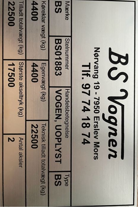 Przyczepa laweta 22500kg BS Vognen naczepa rolnicza