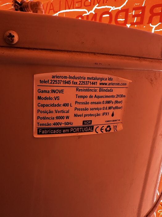 Termoacumulador 400lt