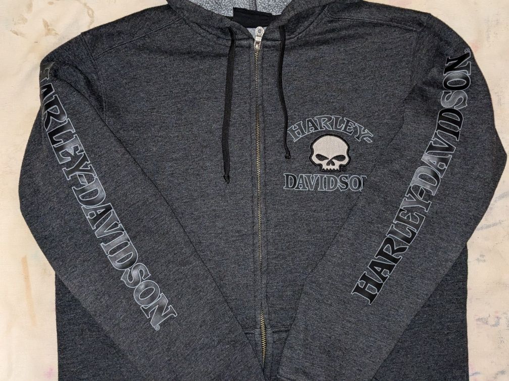 Флисовая толстовка с капюшоном Harley Davidson Wille G  Skull