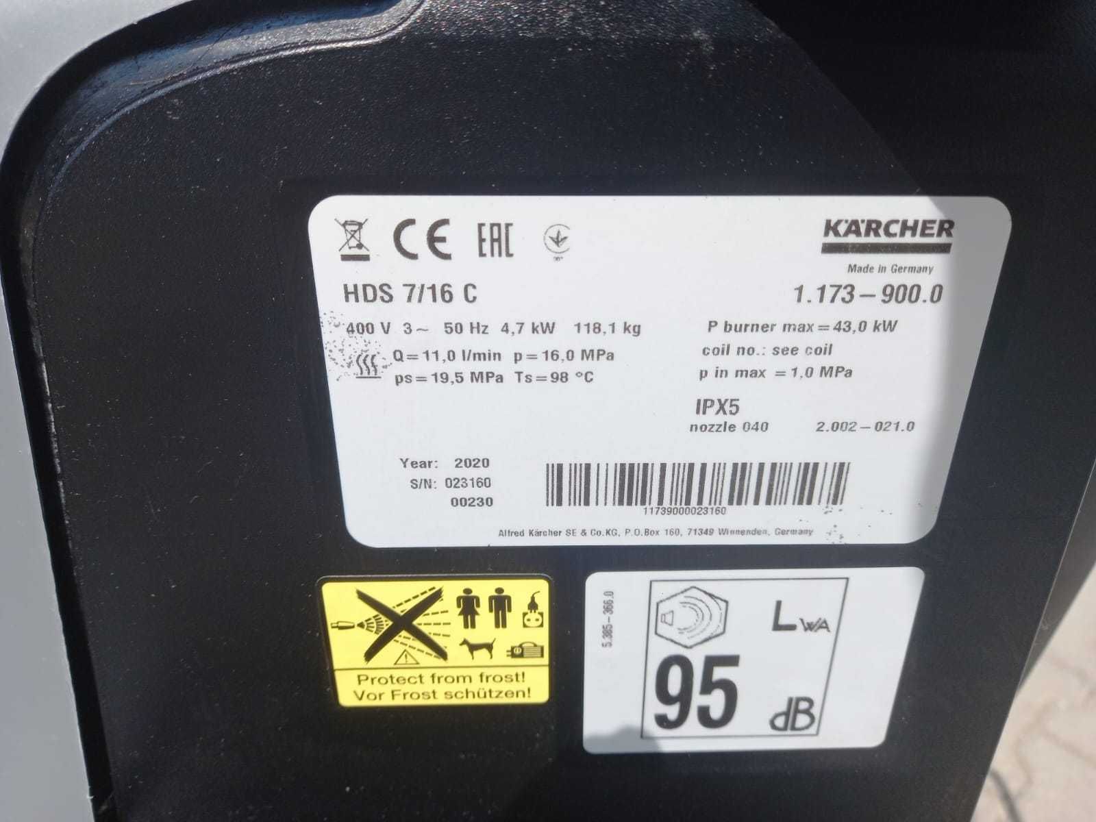 Profesjonalna Myjka gorącowodna KARCHER HDS 7/16 C 2020r
