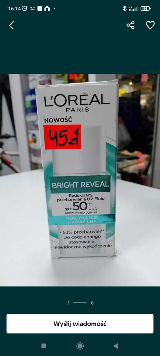 L'oreal Paris redukujący przebarwienia UV Fluid z SPF 50+