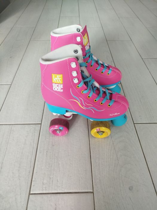 Wrotki KRF School różowe 34