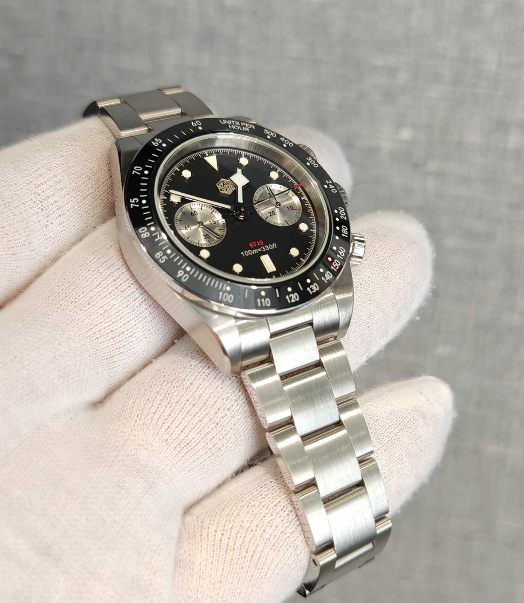 Чоловічий годинник San Martin Chronograph Panda Mechanical 41mm Sapphi