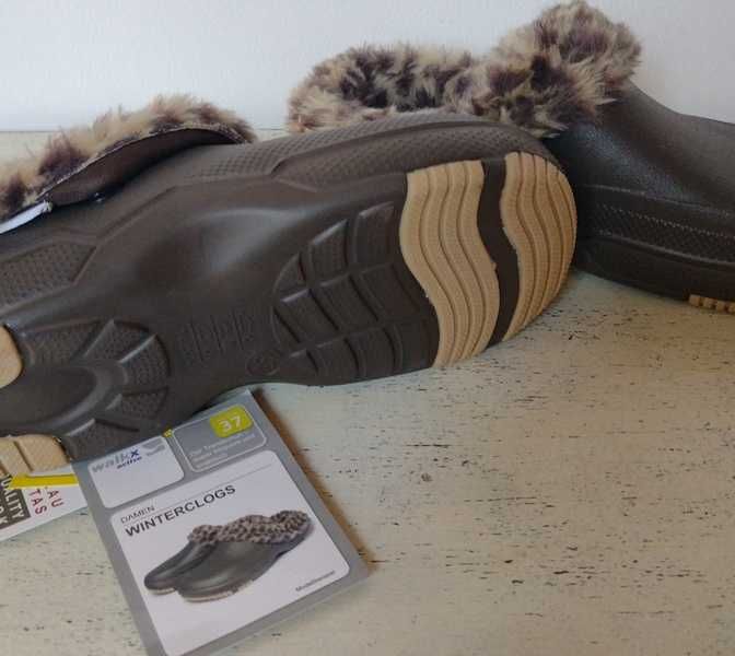 Nowe chodaki kapcie z futerkiem jak crocs r. 37