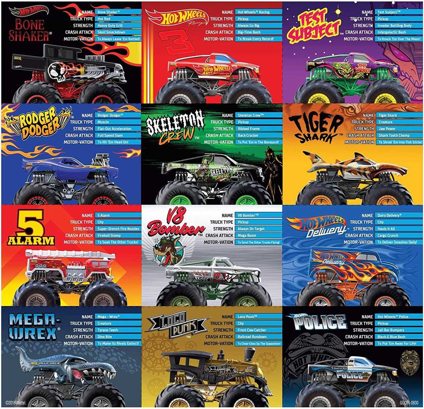 Hot Wheels Monster Trucks: подарочный набор 12 монстр-траков Хот Вилс