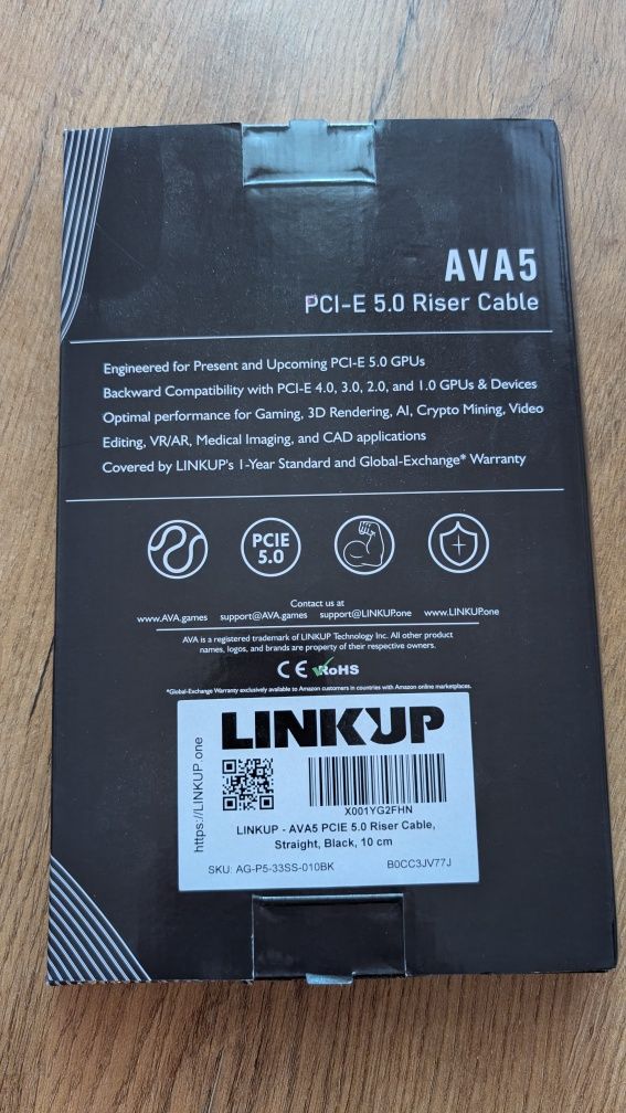 Riser LinkUp AVA5 PCI-E 5.0 10cm
