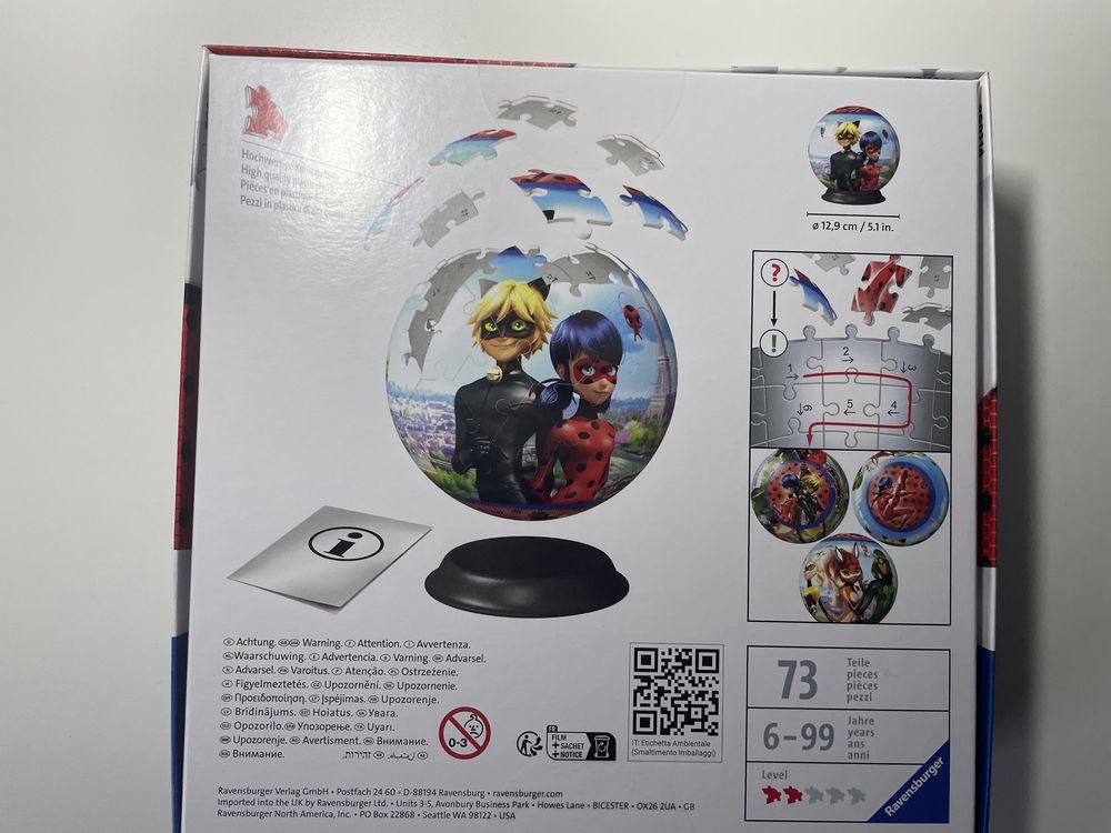 Ravensburger puzze 3D Biedronka i Czarny Kot Miraculous