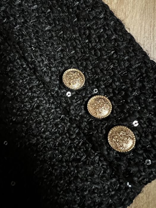 Чорний твідовий піджак Attentif paris