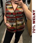 Kolorowa we wzory kamizelka z wełny vintage unisex