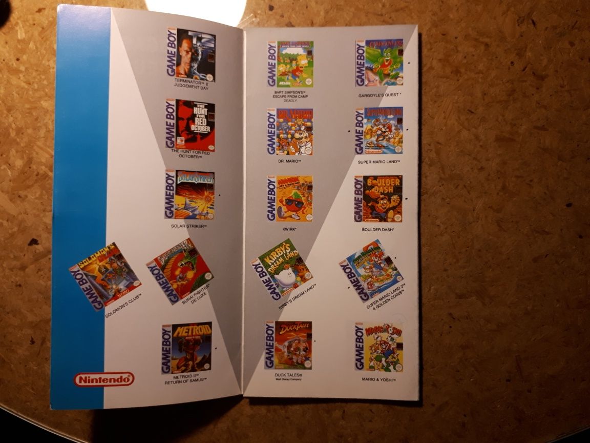 Publicidade oficial Nintendo Game Boy com jogos (novo, 1992, raro)