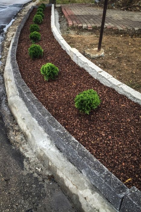 Pustak łupany jednostronnie ogrodzeniowy biały podmurówka palisada