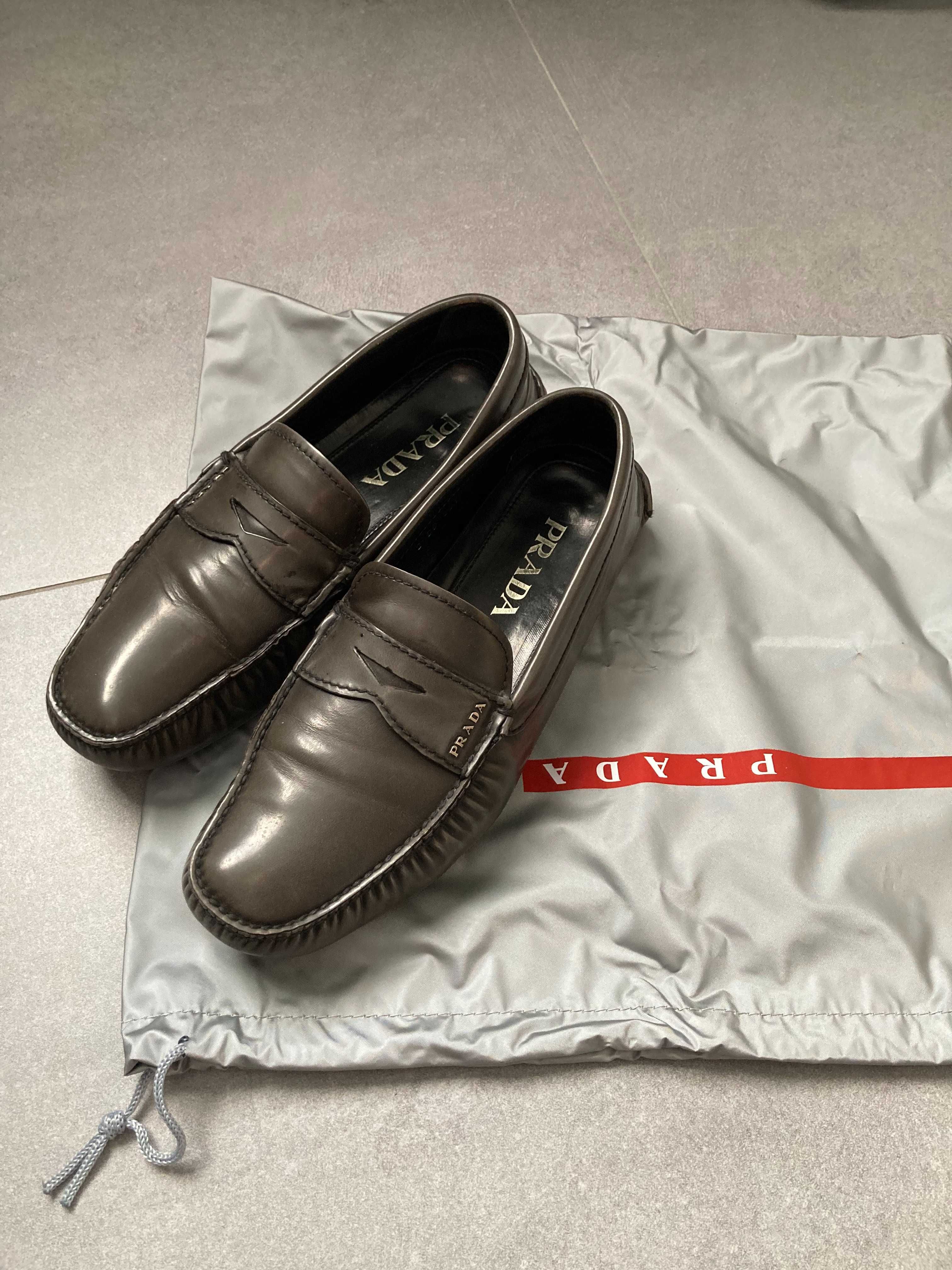 Туфли лoферы Prada Saffiano leather Driver оригинал Италия p.40