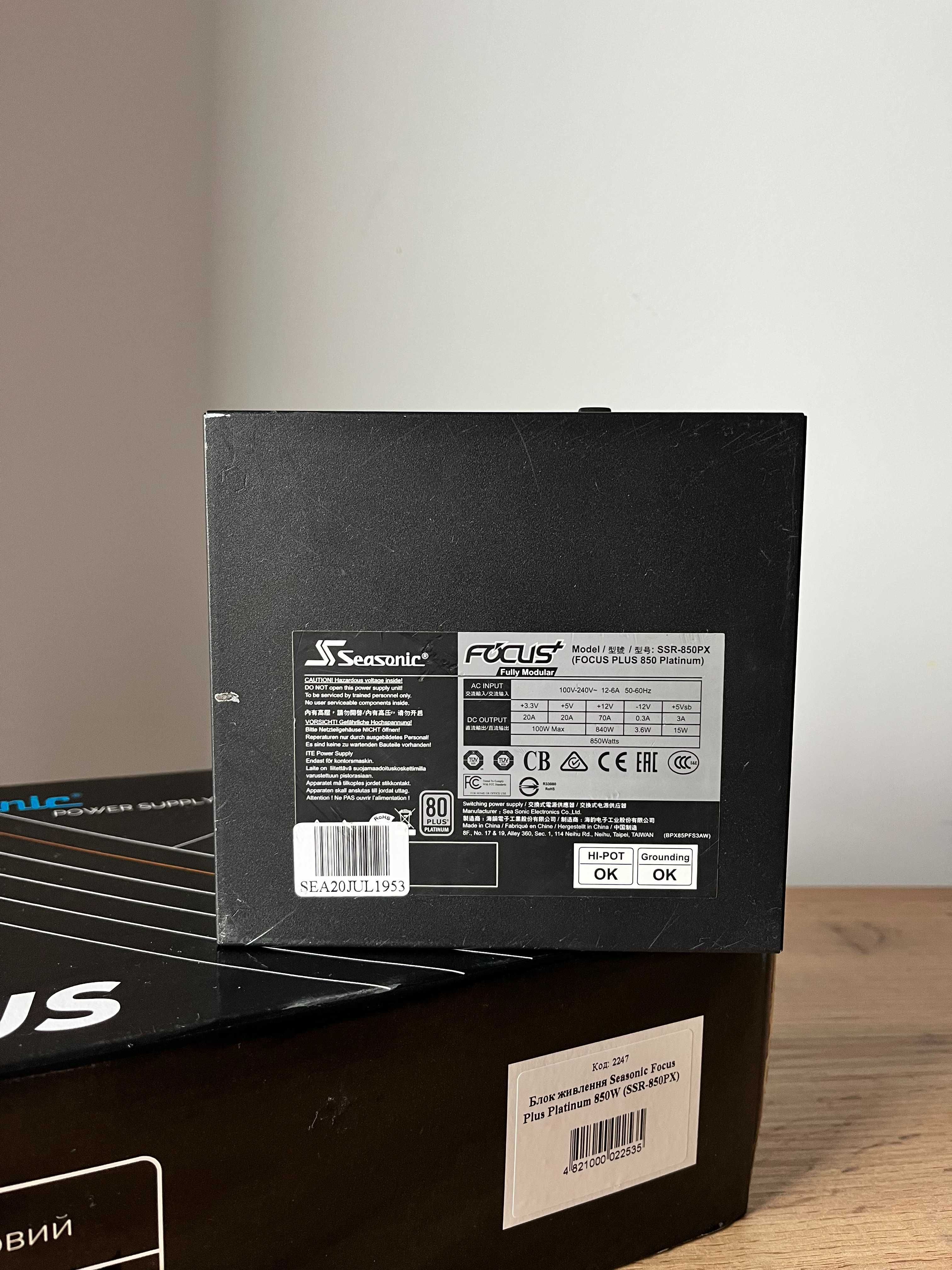 Блок живлення Seasonic Focus Plus Platinum 850W (SSR-850PX)