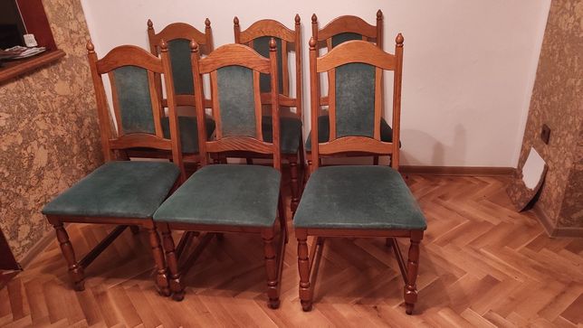 Krzesła drewniane dębowe komplet