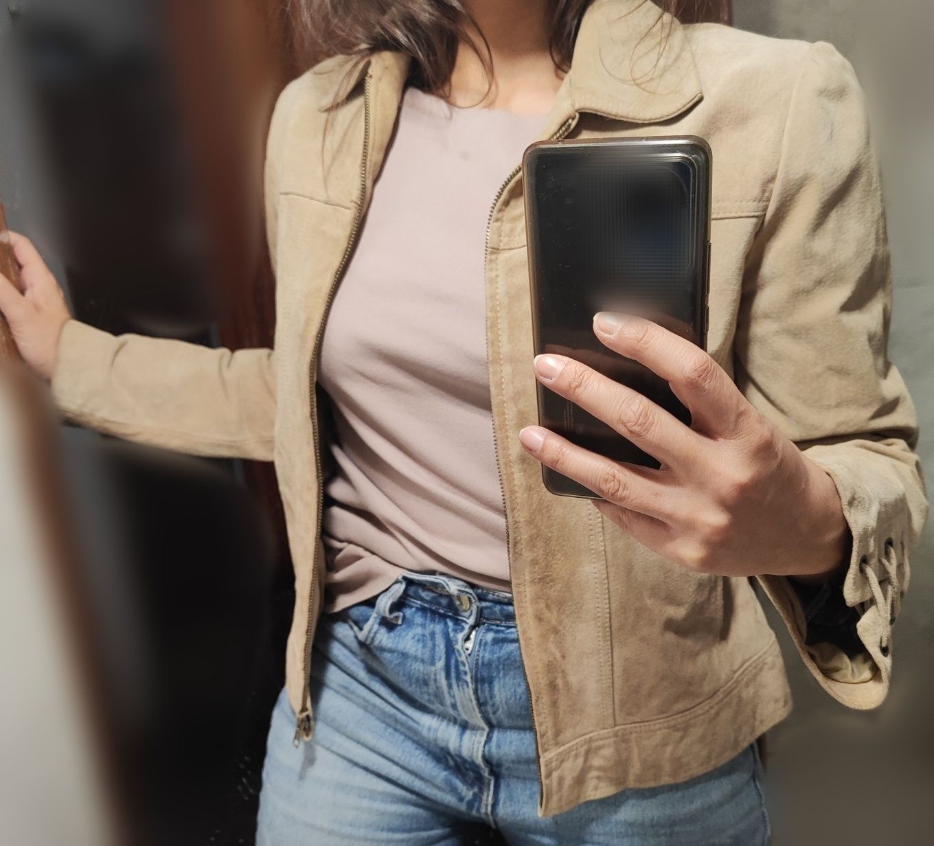 Casaco Blazer Pele Vintage Joie de Vivre - Beje