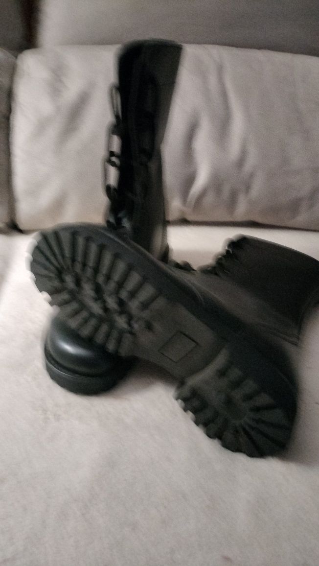 Botas da tropa, pretas, tamanho 37