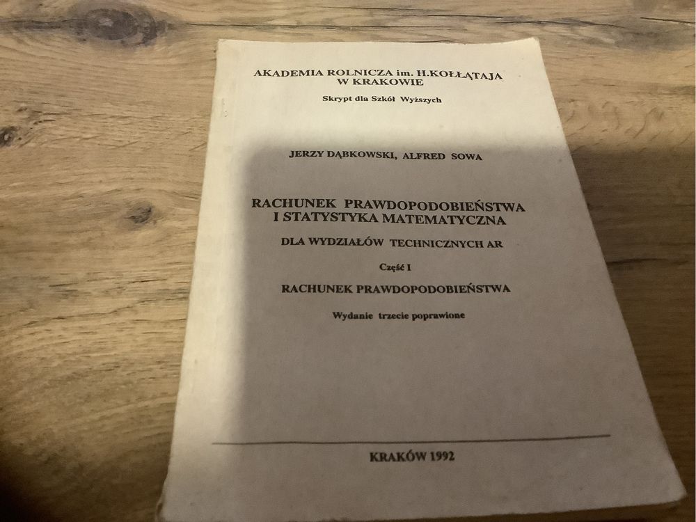 Rachunek prawdopodobienstwa i statystyka Dabkowski Sowa skrypt