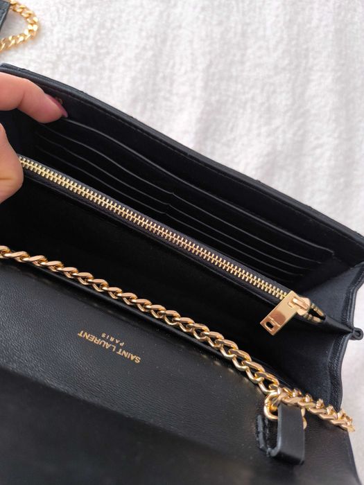 Kopertówka Ysl czarna skóra naturalna