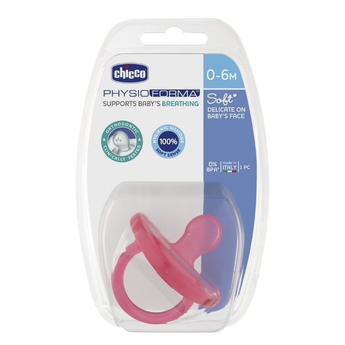 Smoczek Uspokajający Chicco Physioforma Soft, Jasnoróżowy - 0-6M