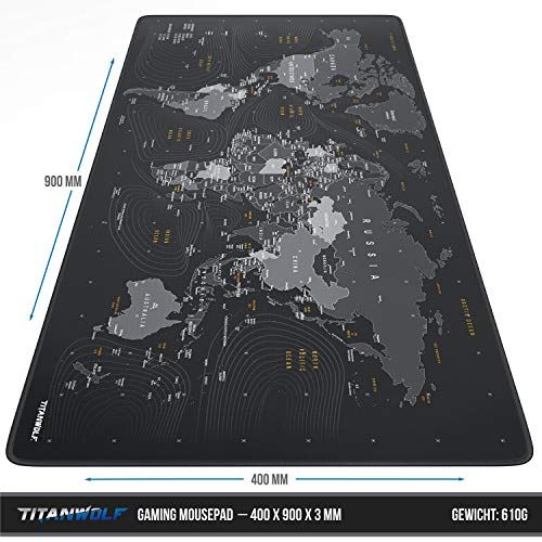 TITANWOLF - XXL Speed Gaming Podkładka pod Mysz World Map 900 x 400 mm