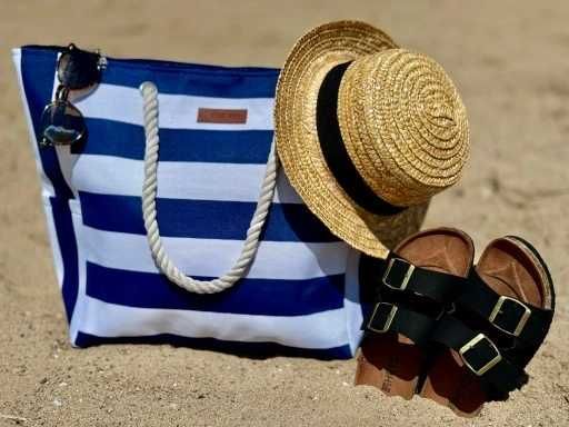 Nowa Torba Plażowa Shopper Na Plażę Piknik Zapinana Na Zamek Duża