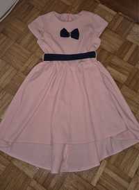 Różowa łososiowa asymetryczna sukienka Rosantex 140