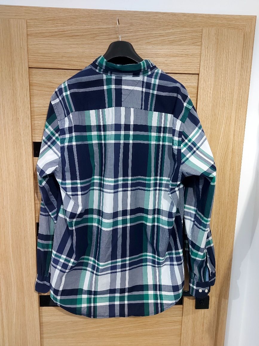 Oryginalna męska bawełniana koszula roz XL w kratkę Tommy Hilfiger