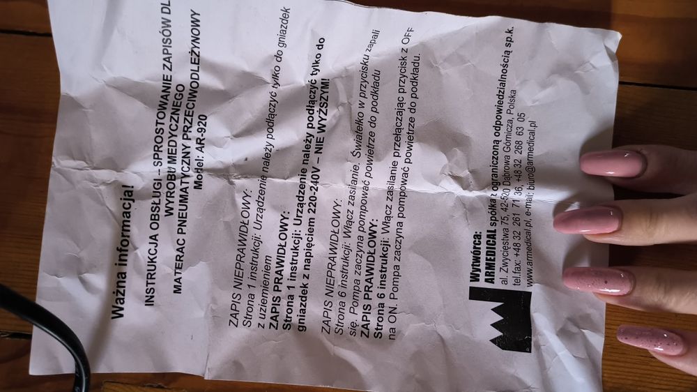 materac przeciwodleżynowy pneumatyczny