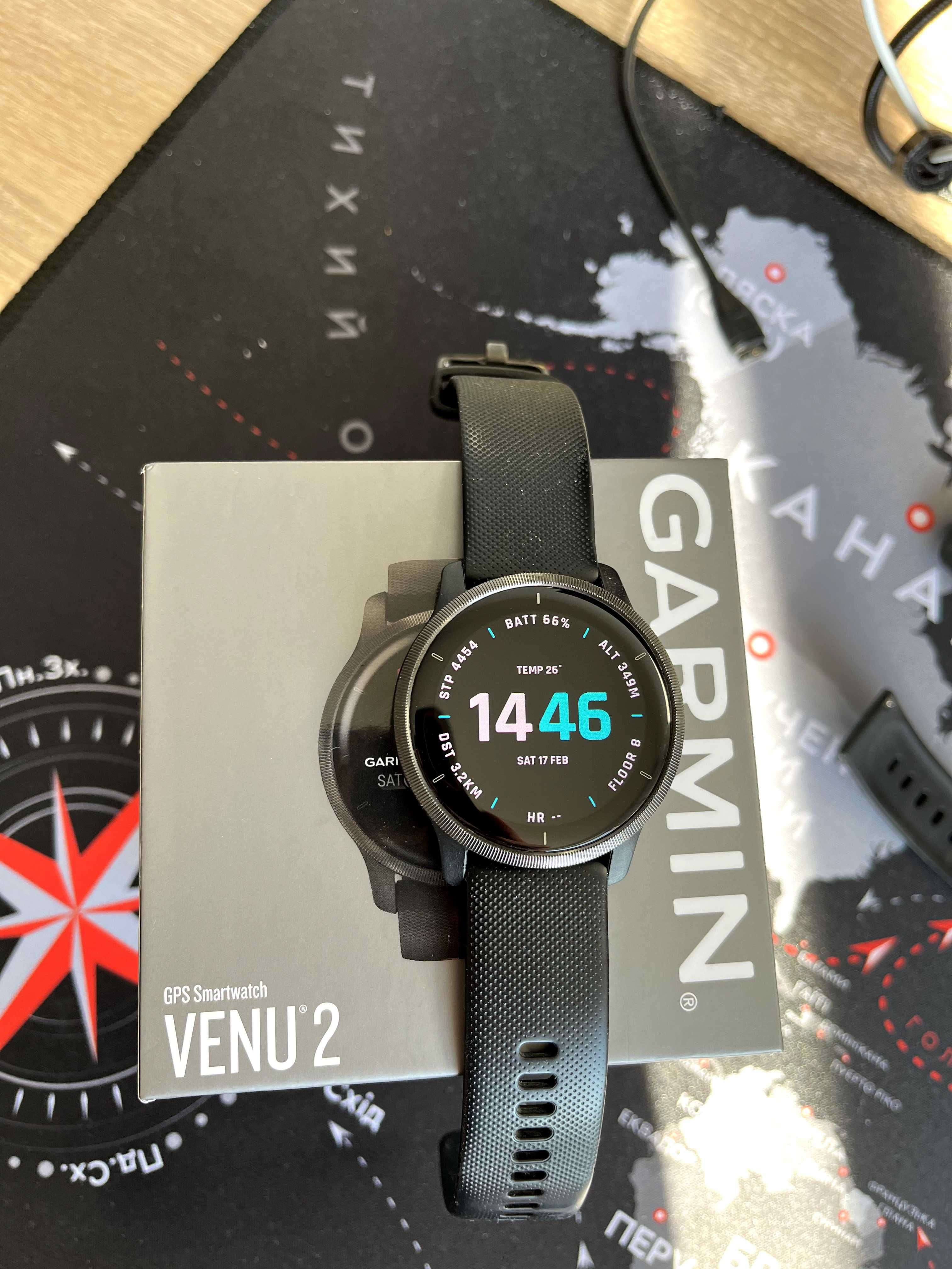 Смарт годинник Garmin Venu 2 Slate (Чорний) гармін + Ремінці