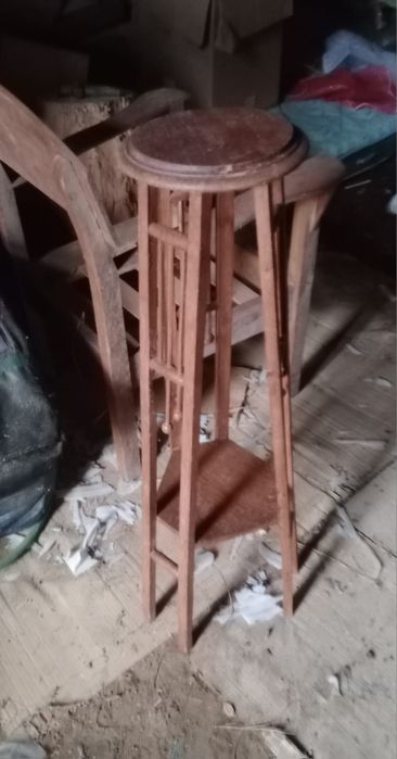 Suporte Vasos Madeira - Antigo