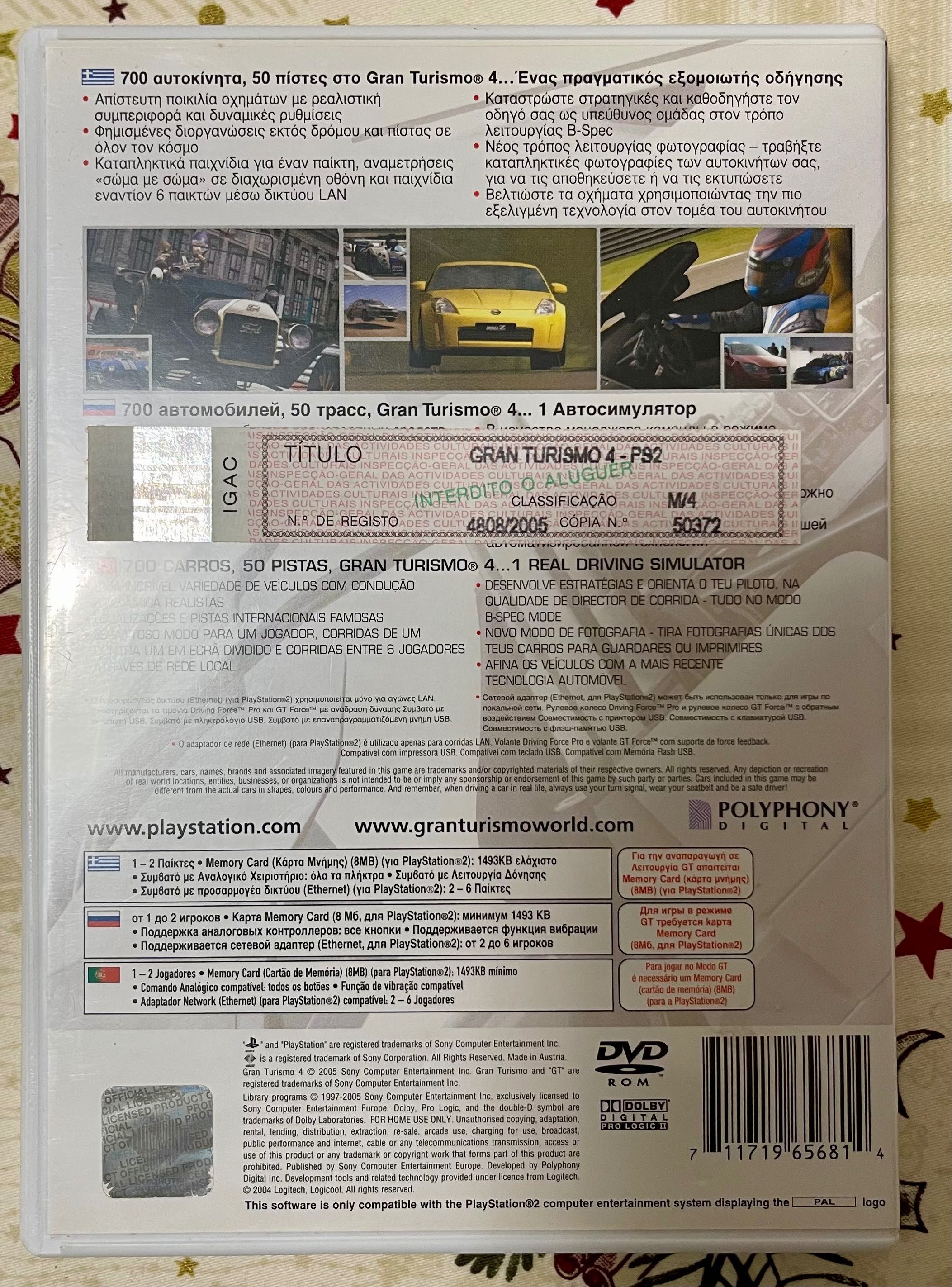 Jogo PS2 GT4 - Gran Turismo 4