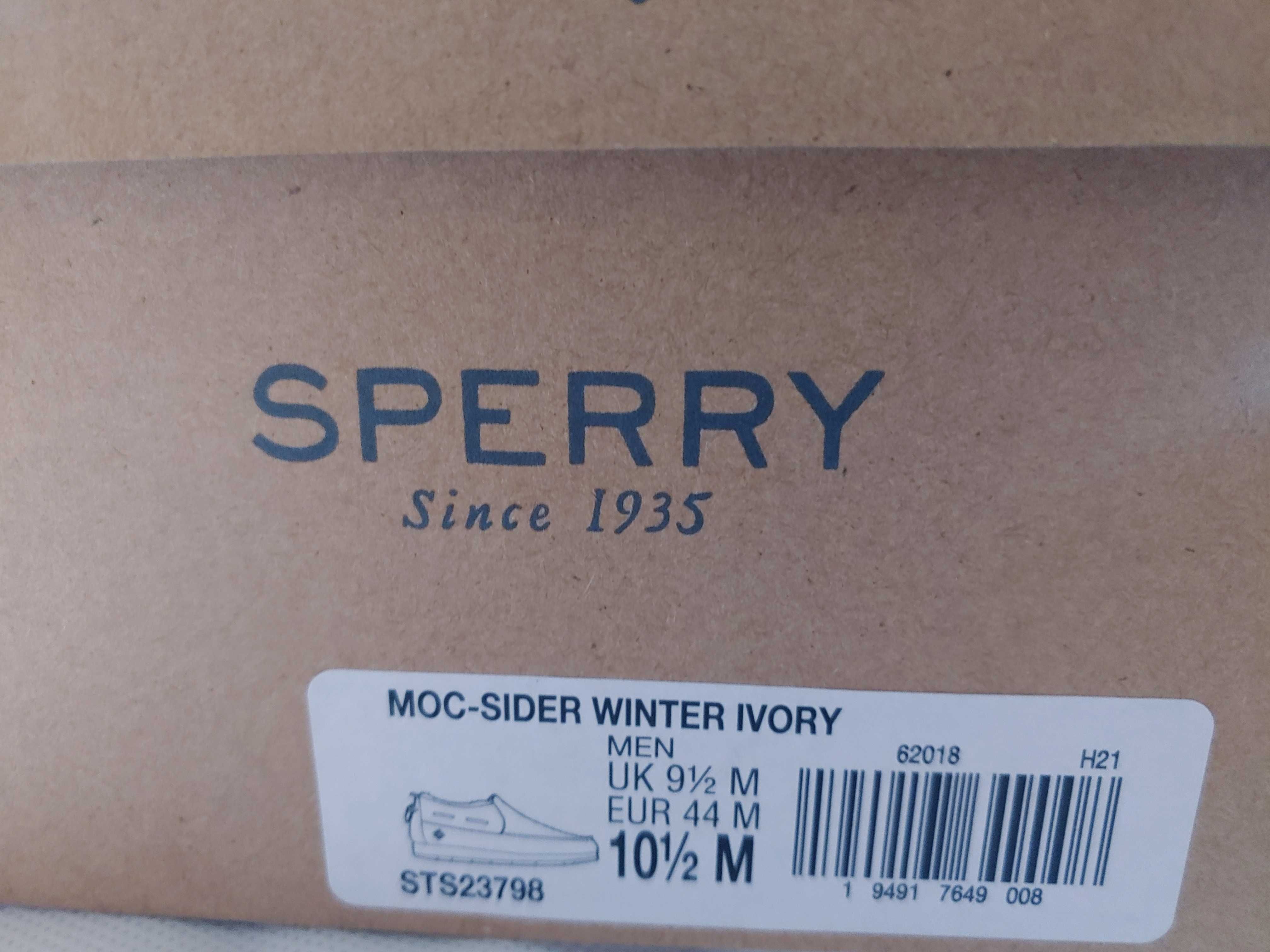 Мокасины зимние SPERRY 44/EU, нубук, мех