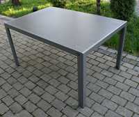 Aluminiowy stół ogrodowy 140 x 90 cm, z obracanym blatem, srebrny