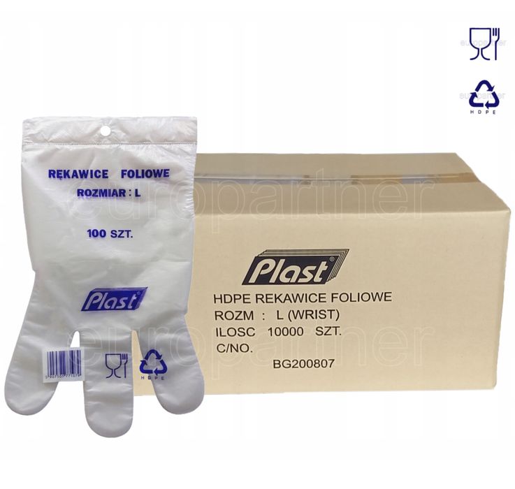 Rekawiczki zrywki plast 10000 szt