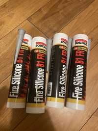 Soudal Fire Silicone B1 FR. Nowe 4 szt. Szary 300 ml.