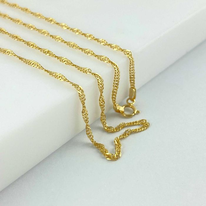 ZŁOTY łańcuszek splot SINGAPUR PRÓBA 585 (14K) długość 45 cm