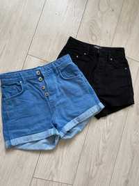 Шорты джинсовые bershka XS-S с высокой талией синие
